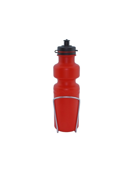 Water Bottle with Alloy Cage 28oz Red.